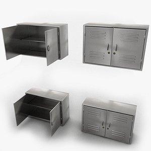 3d model medical metal cabinet