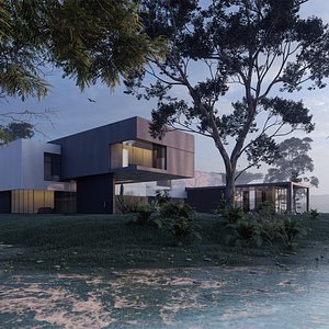 Modern beach villa Lumion n Revit free basic furniture