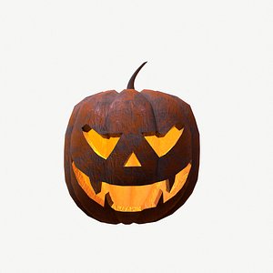 carved halloween pumpkin 3D model