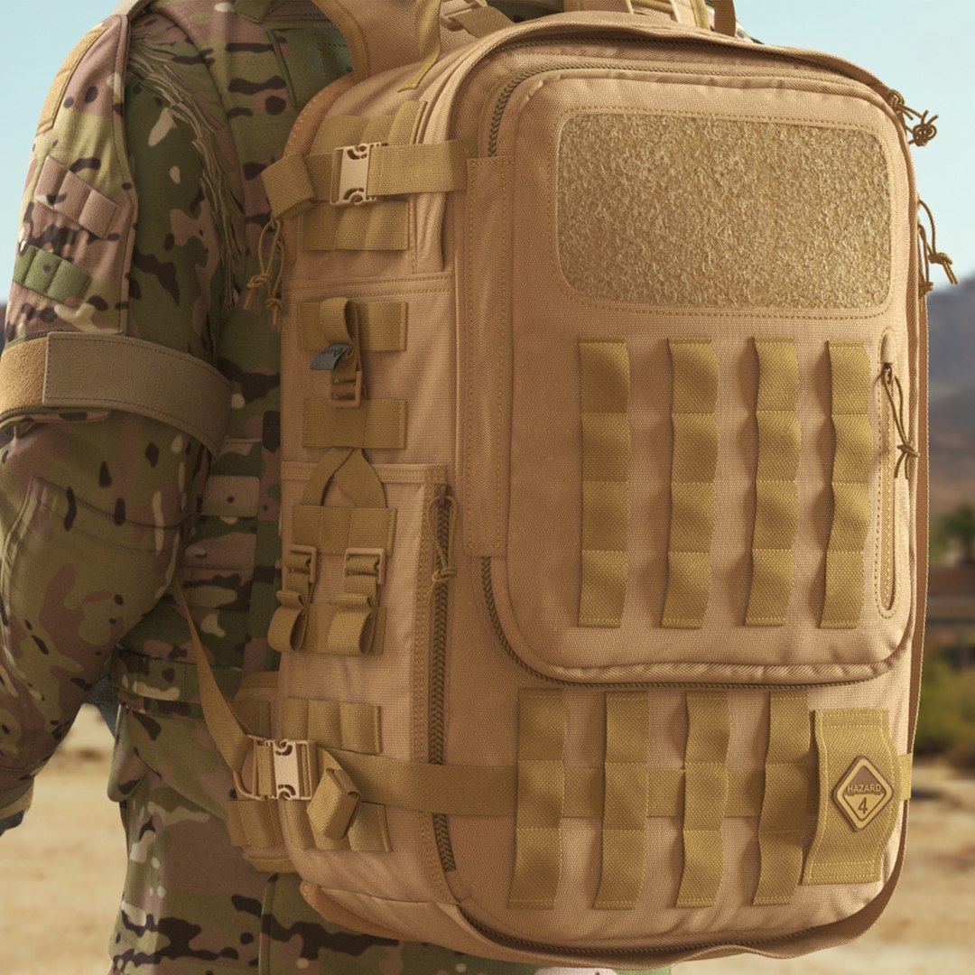 Tactical Backpack with MOLLE System 3D model preview