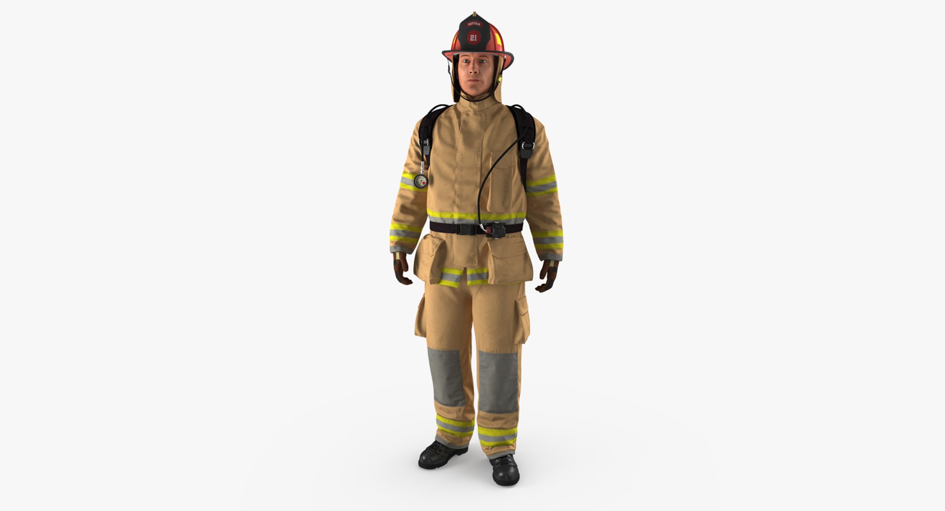 Firefighter Standing Pose 3D model preview