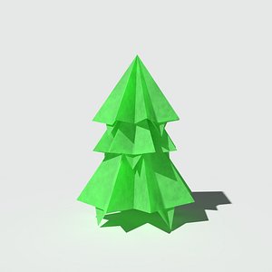 3D ready origami pine model