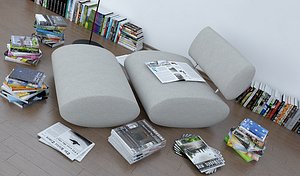 3d model of volume 23 books magazines