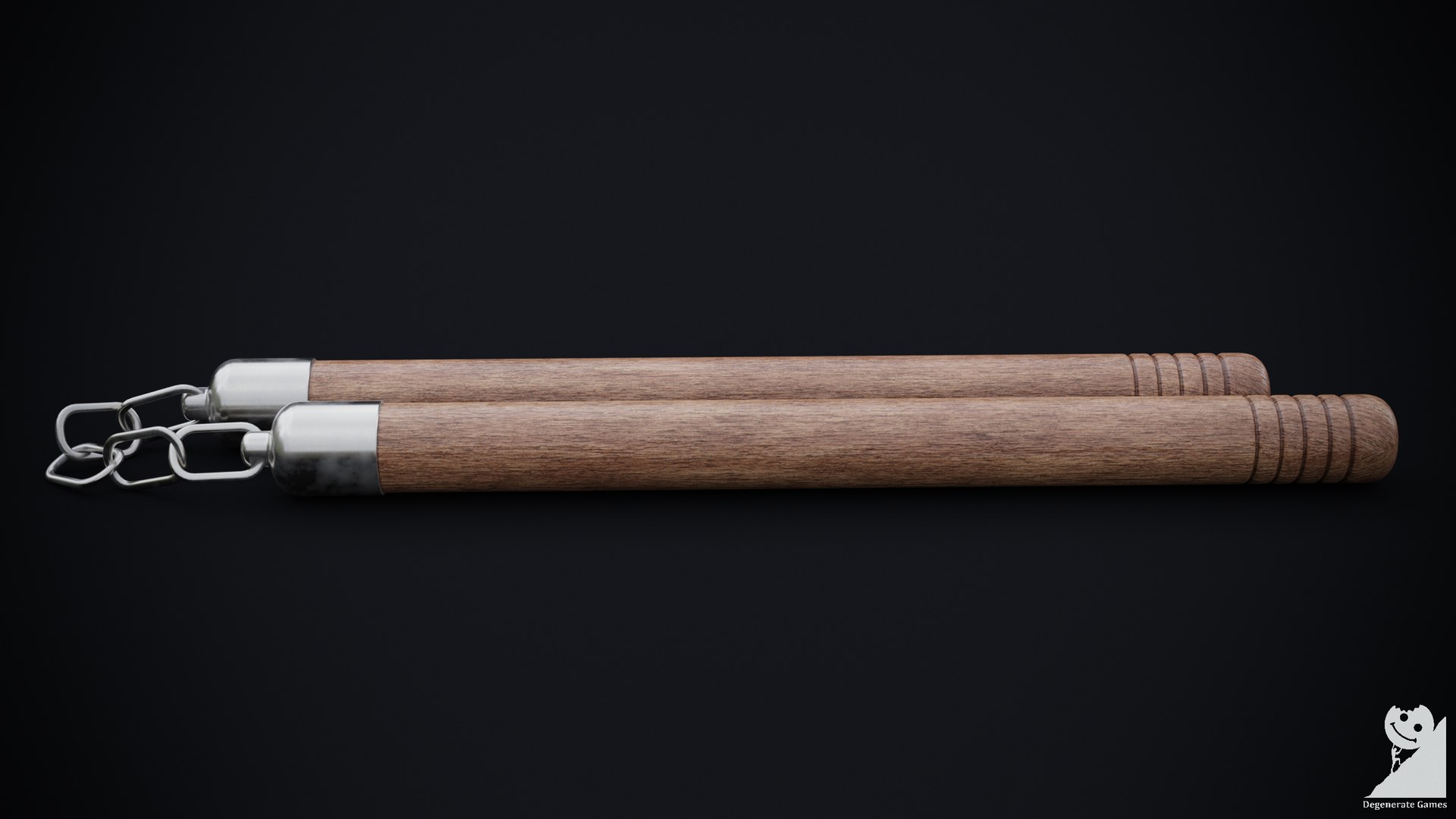3D melee weapons model https://p.turbosquid.com/ts-thumb/PZ/TYDaWE/3F/nunchuckas4/png/1605225902/1920x1080/fit_q87/6e9a0a538db66a1aec7ce9dda2746307a61b8a09/nunchuckas4.jpg