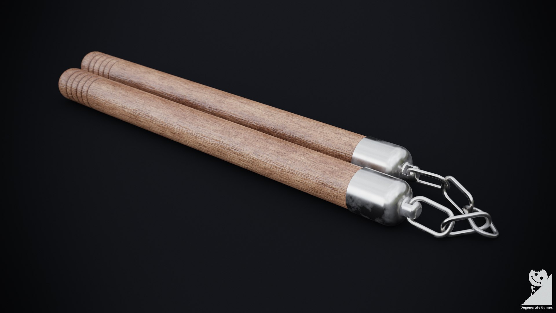 3D melee weapons model https://p.turbosquid.com/ts-thumb/PZ/TYDaWE/DB/nunchuckas2/png/1605225901/1920x1080/fit_q87/bc79eed7acc2041dfc08d43743f6d428cb428c64/nunchuckas2.jpg