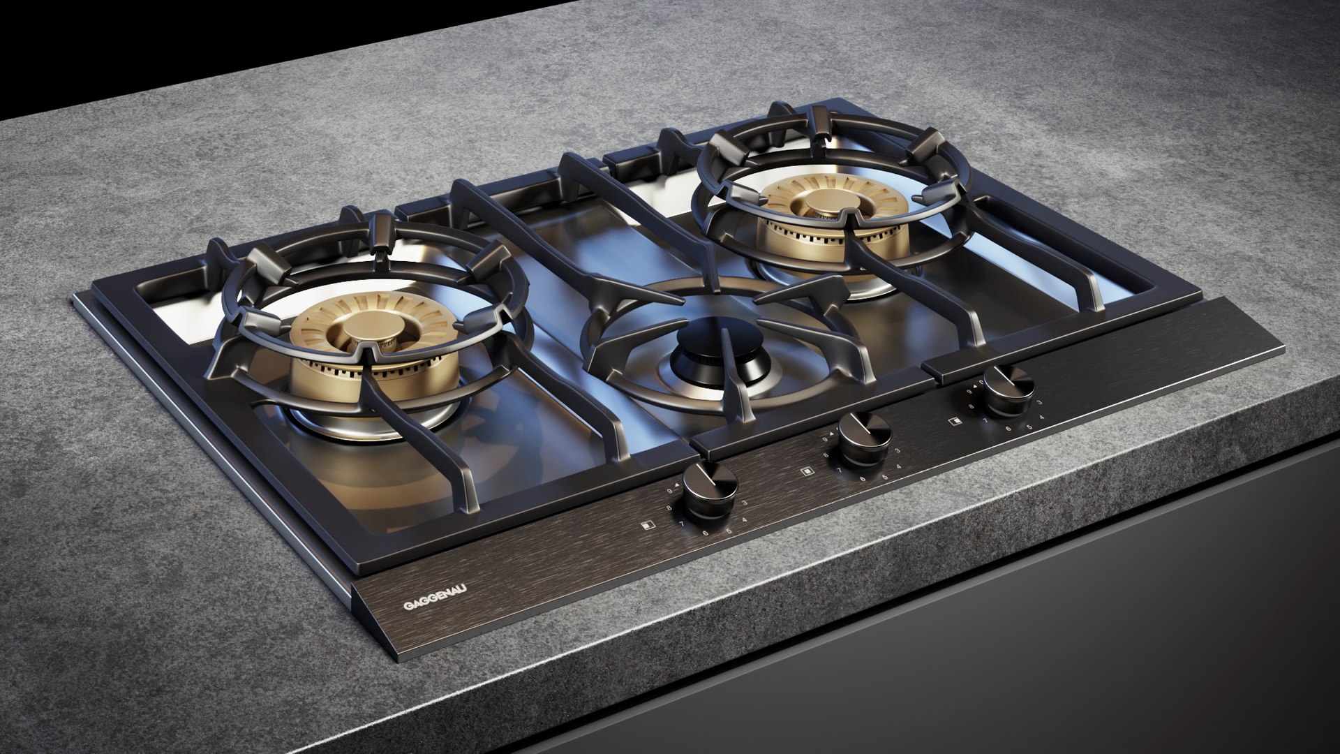 Gaggenau Gas Cooktop Hood 3D Model TurboSquid 1480558