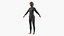 Female Wearing Slim Fit Underwear Suit Black Fur for Cinema 4D