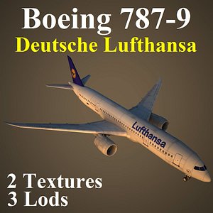 3d model boeing 787-9 dlh