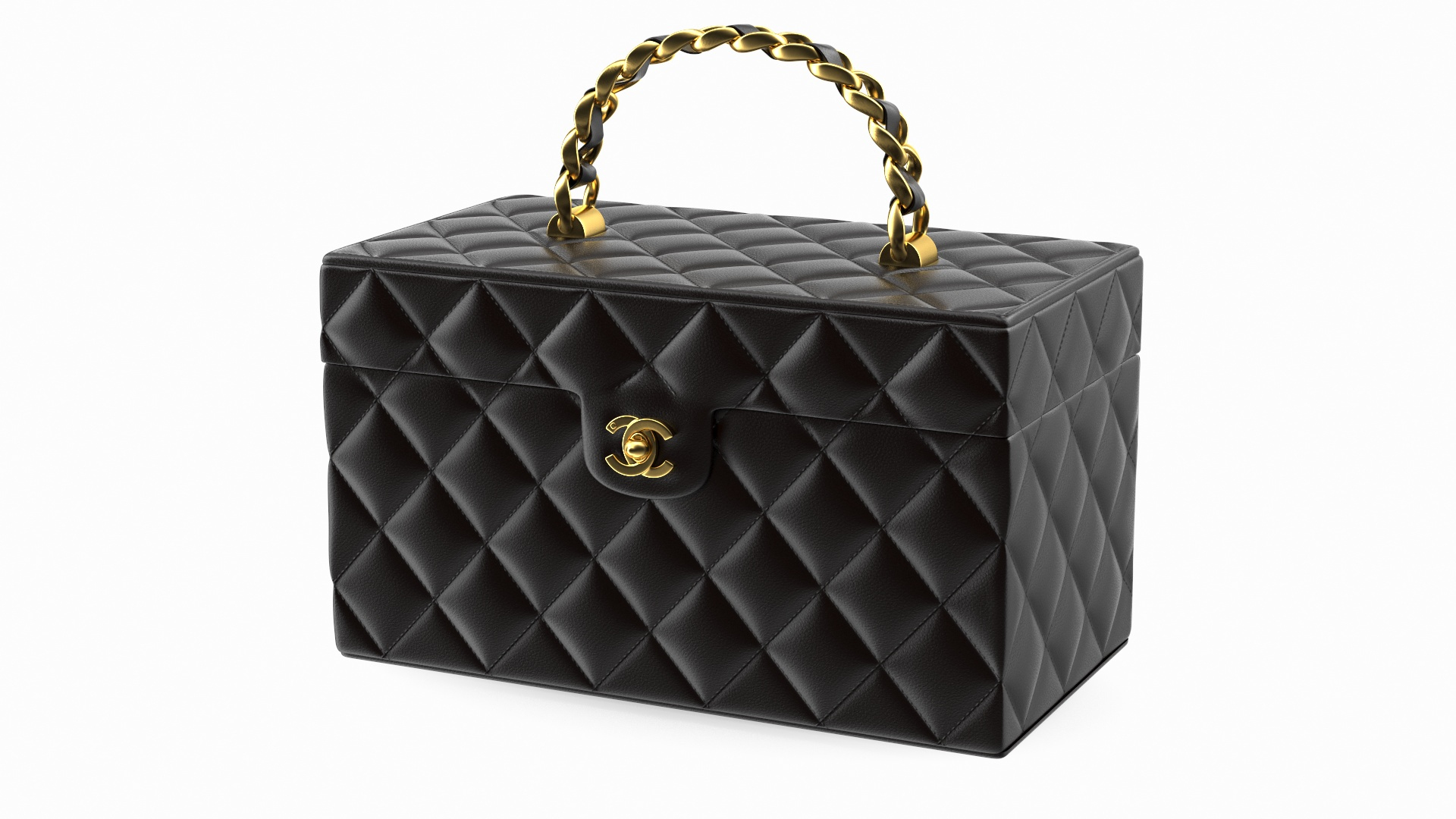 Chanel Vintage Quilted Leather Vanity Case