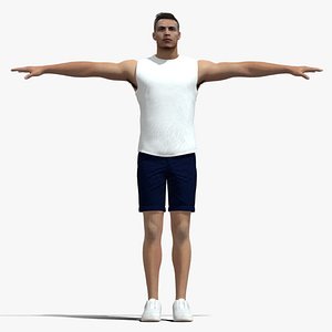 T-Pose Cristiano Ronaldo casual 3D model