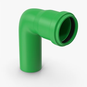 Green 90 Degree PVC Pipe 3D