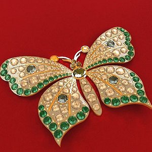 butterfly brooch 3d max