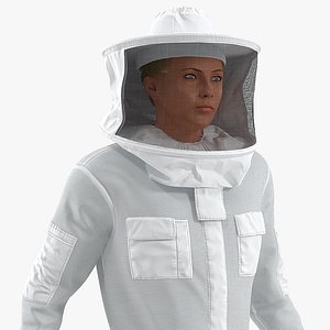 woman beekeeper suit rigged female 3D