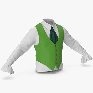 Lantern Sleeves Shirt with Vest 2 3D model