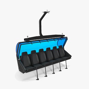 3D generic chairlift 6 seat model
