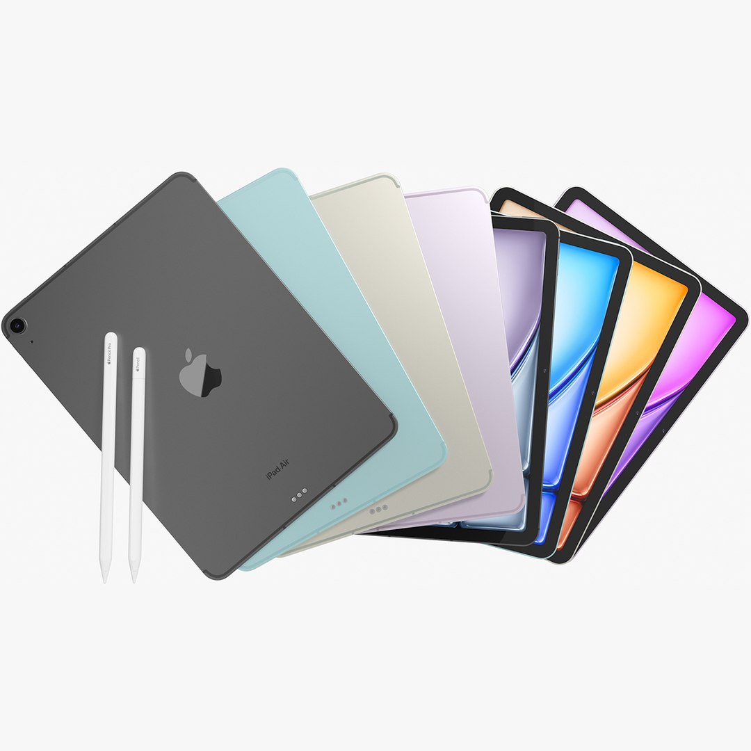 3D Apple iPad Air 11 2025 WiFi and Cellular with Pencils All Colors https://p.turbosquid.com/ts-thumb/PZ/zlYdEv/b2/allsqr/jpg/1741880010/1920x1080/fit_q87/7340262b92c1bcb57d9e68cab5509b9bb41415ba/allsqr.jpg