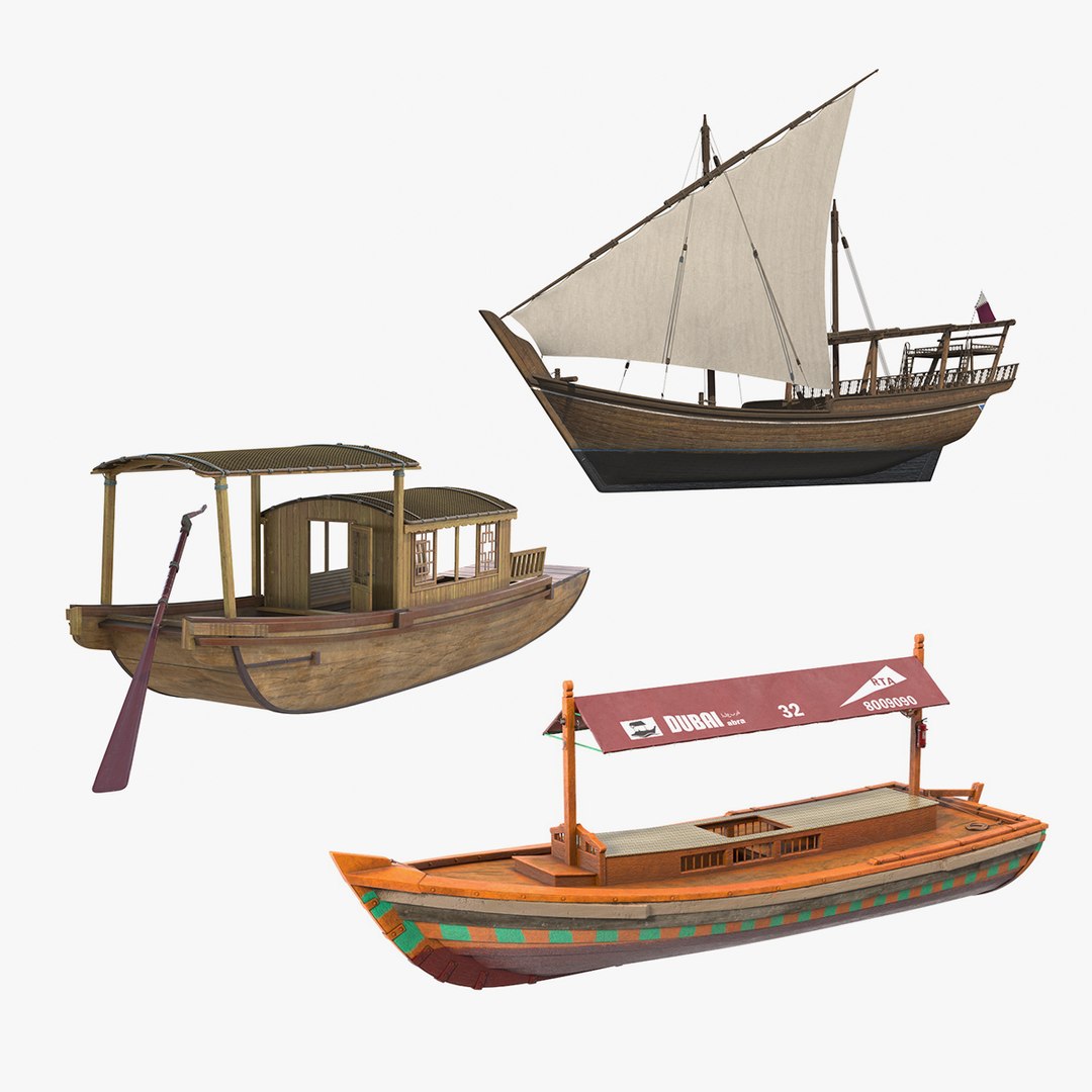 Wooden Traditional Boats Collection 2 3D model preview