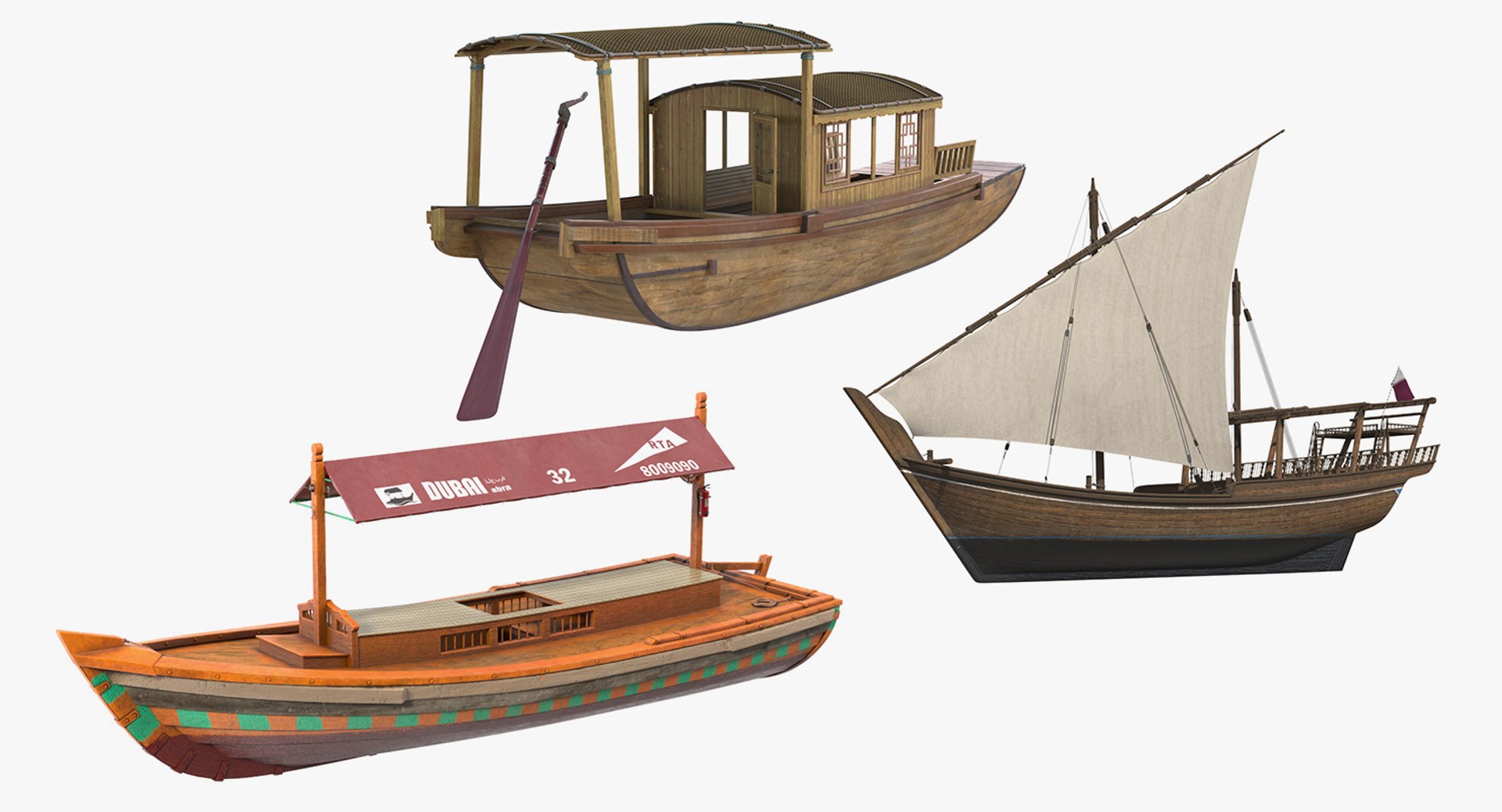 3D Wooden Traditional Boats Collection 2 - TurboSquid 1938864