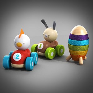 3d wooden toys model