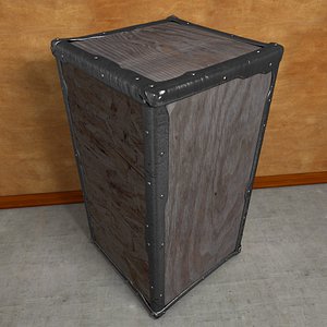 wooden crate tea edges 3d model