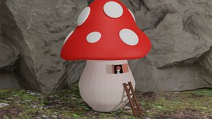 mushroom house 3D model