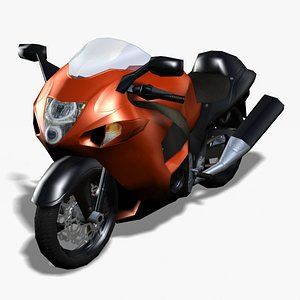 3ds max hayabusa motorcycle rigged