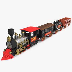 3D toy train wagons model