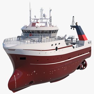 trawler fishing vessel trawls 3D model