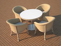 Chair and table to balcony