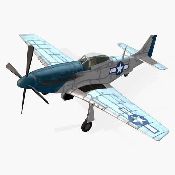 3d aircraft p-51d mustang real-time model