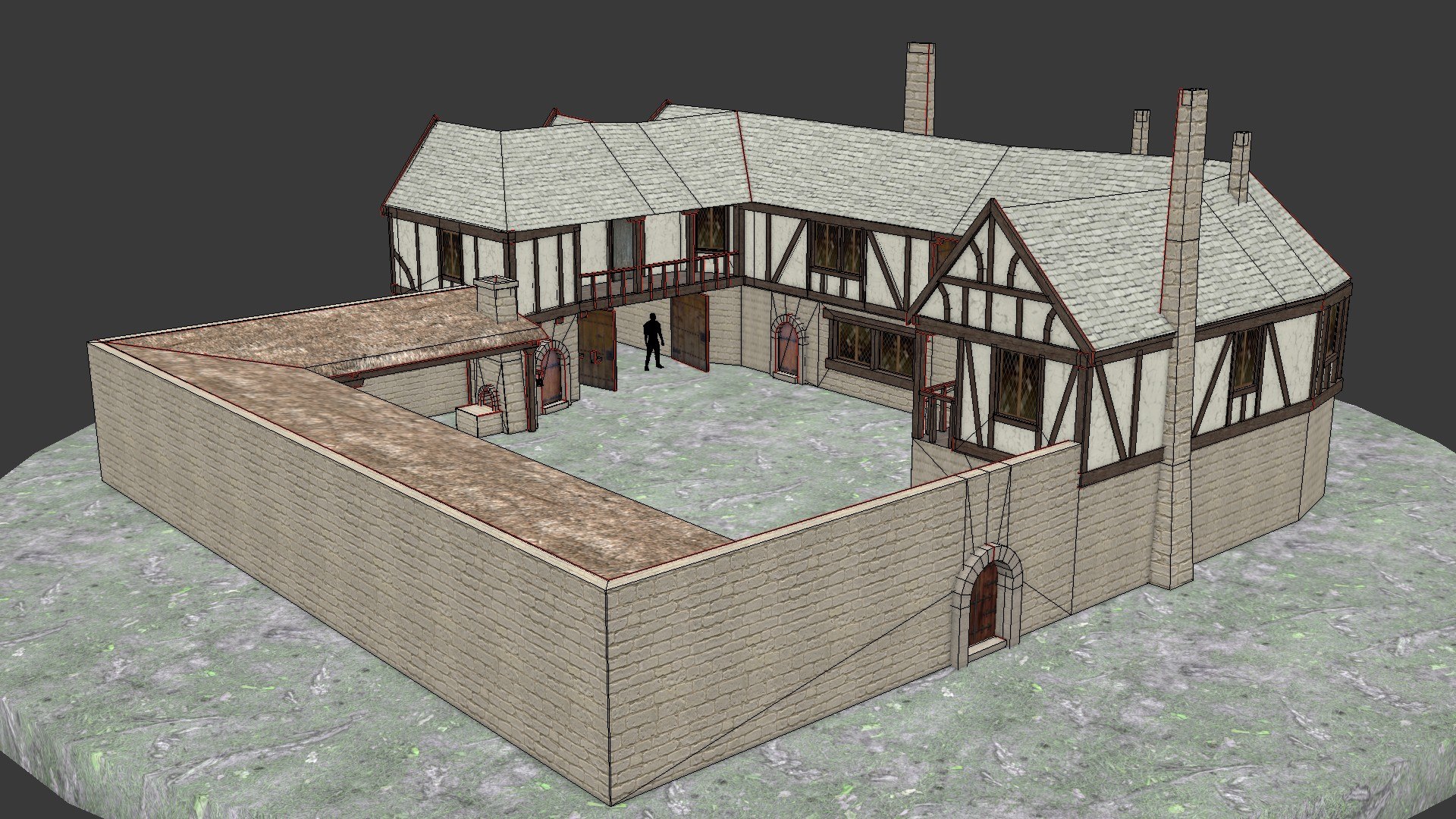 Medieval fantasy inn blue 3D model - TurboSquid 1377381