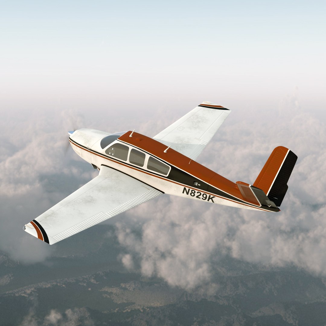 Civil Utility Aircraft Beechcraft Bonanza S35 V Tail Rigged 3 3D Model 3D model preview