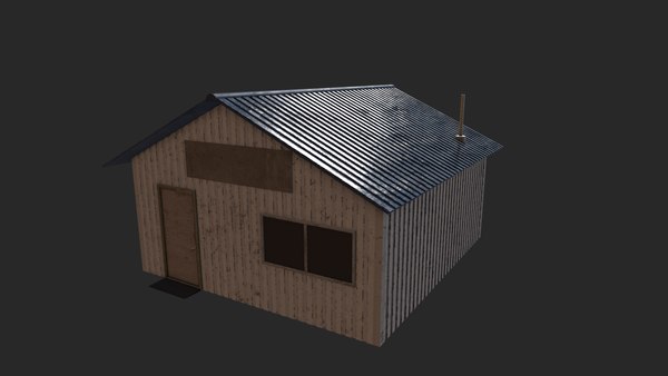 3d Old Corrugated Metal Model