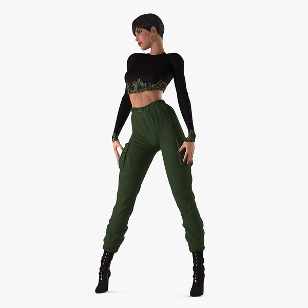 3D women street style clothing model