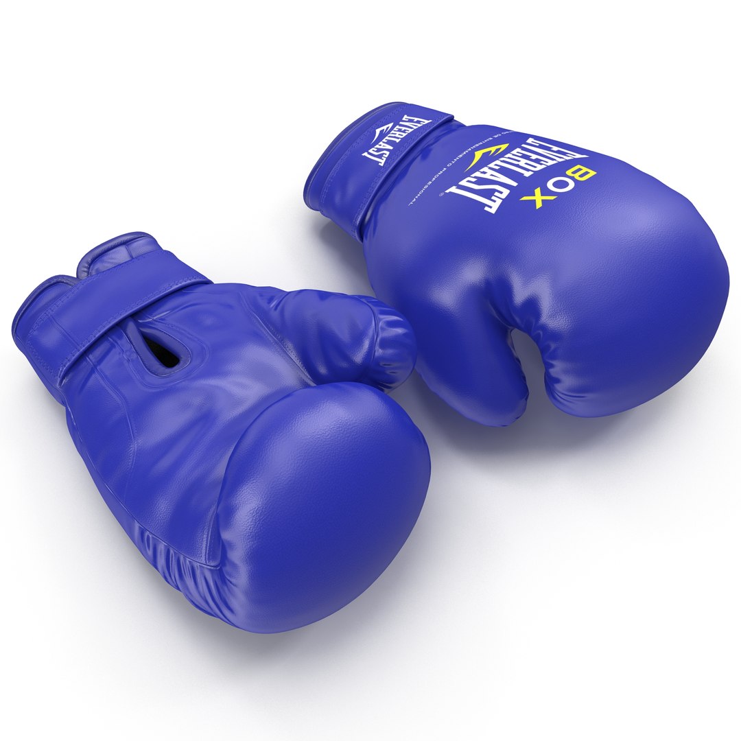 Boxing Gloves Everlast Blue 3D Model 3D model preview