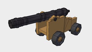 Pirate cannon low poly