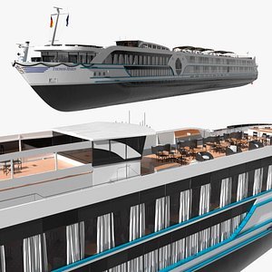 Riviera River Cruise Ship with Jacuzzi Deck White