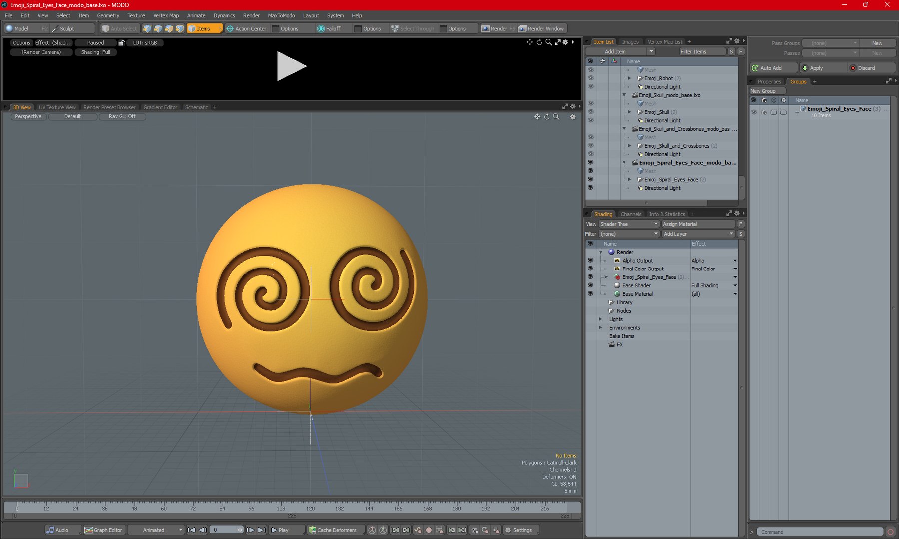 Emoji Spiral Eyes Face 3D Model - TurboSquid 2240513