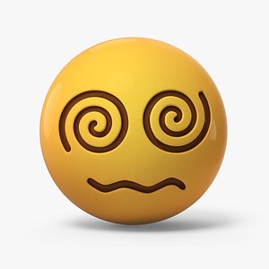 Emoji Spiral Eyes Face 3D model