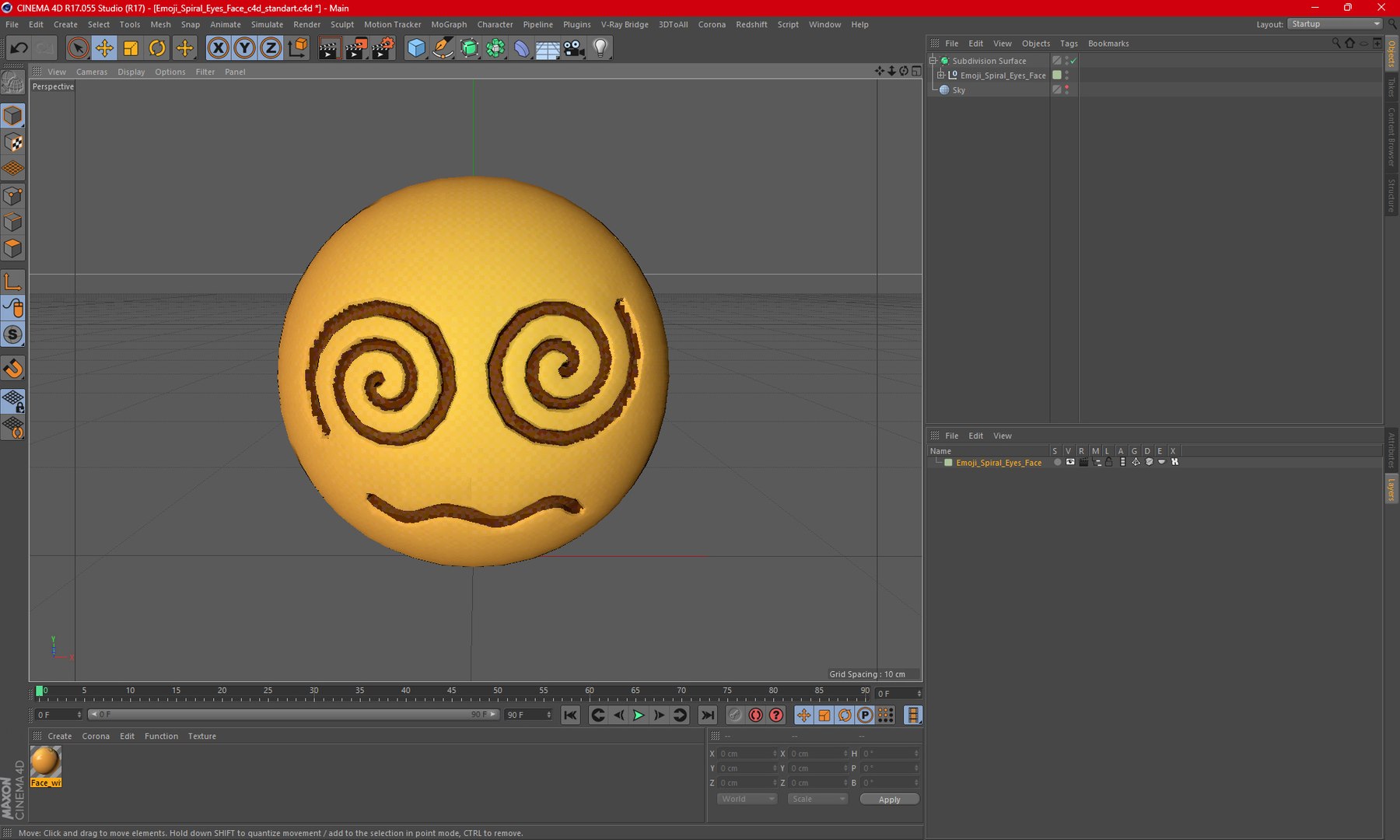 Emoji Spiral Eyes Face 3D Model - TurboSquid 2240513