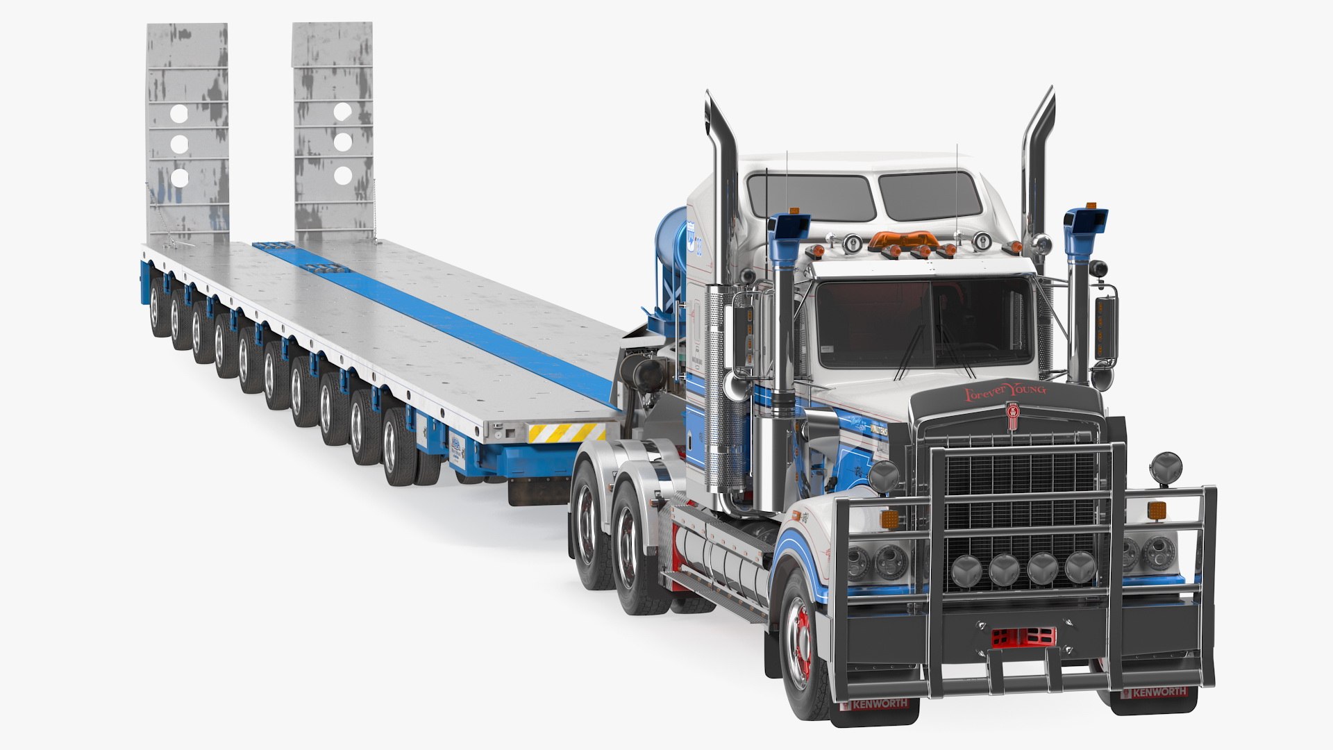 Kenworth T900 with Drake Steerable Low Loader 3D model preview