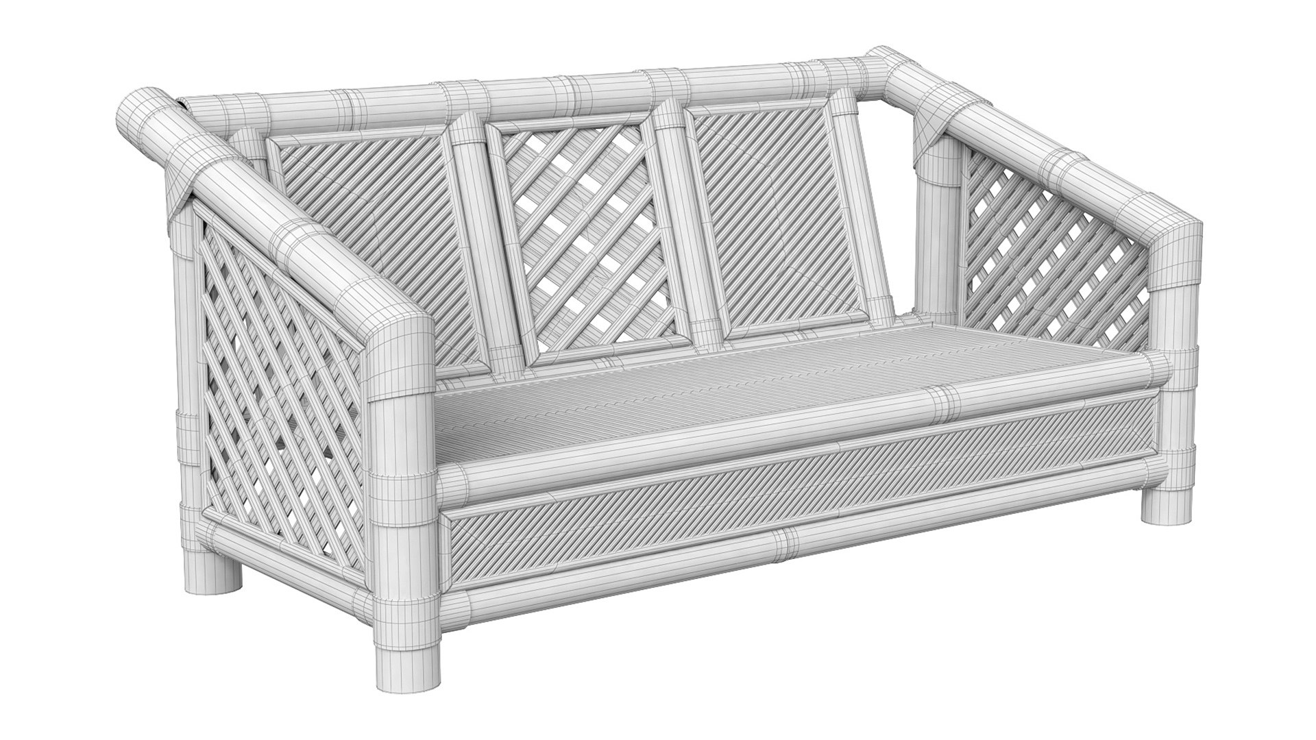 3D Wooden Roped Bamboo Bench TurboSquid 2101668