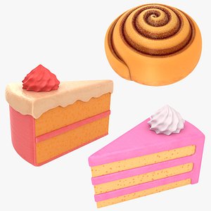 Cartoon Cake Collection 3D model