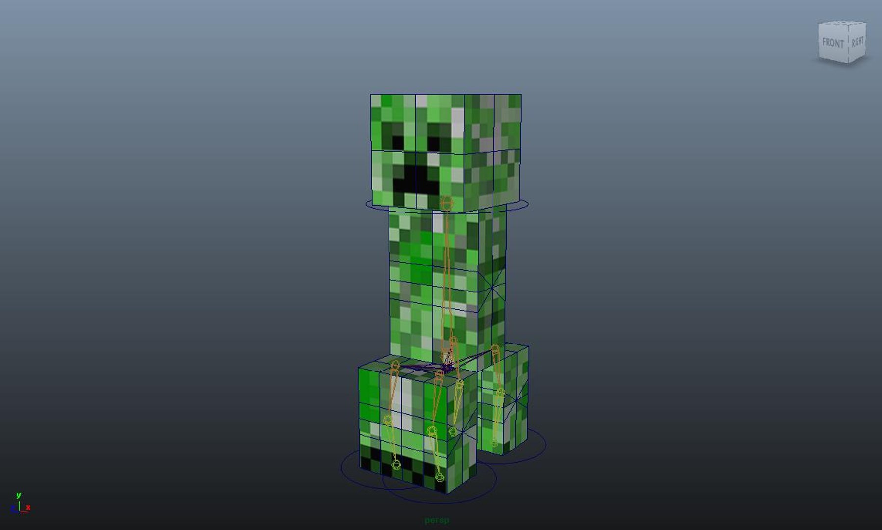 3D model Minecraft Creeper Deluxe VR / AR / low-poly