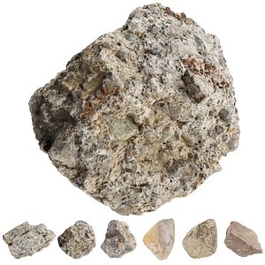 3D Scanned Stone Collection Vol 01-High and Low Poly 3D model