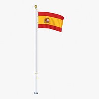 Spain Flag Stand Pole Animated