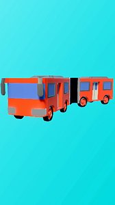 Rigged articulated bus acordion bus for games
