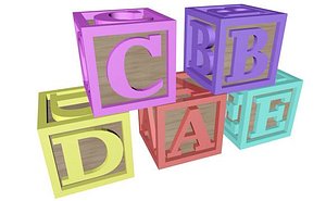 alphabet blocks letters 3d c4d