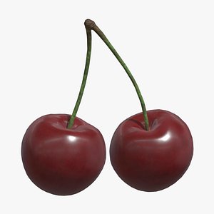 3D Cherry 02 Low Poly model