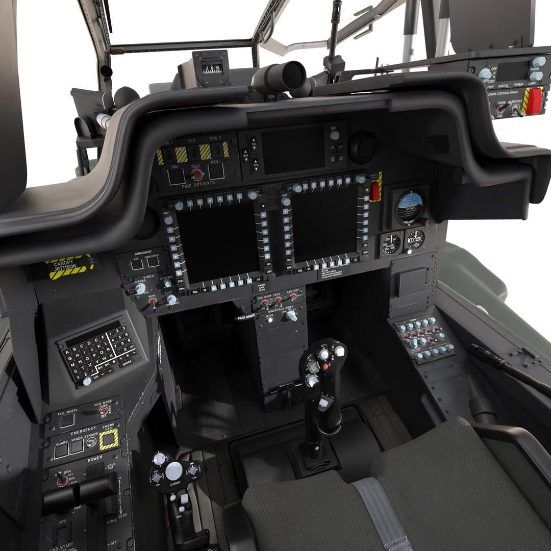 3D Boeing AH-64D Apache Cockpit High Detail Model - TurboSquid 1976731